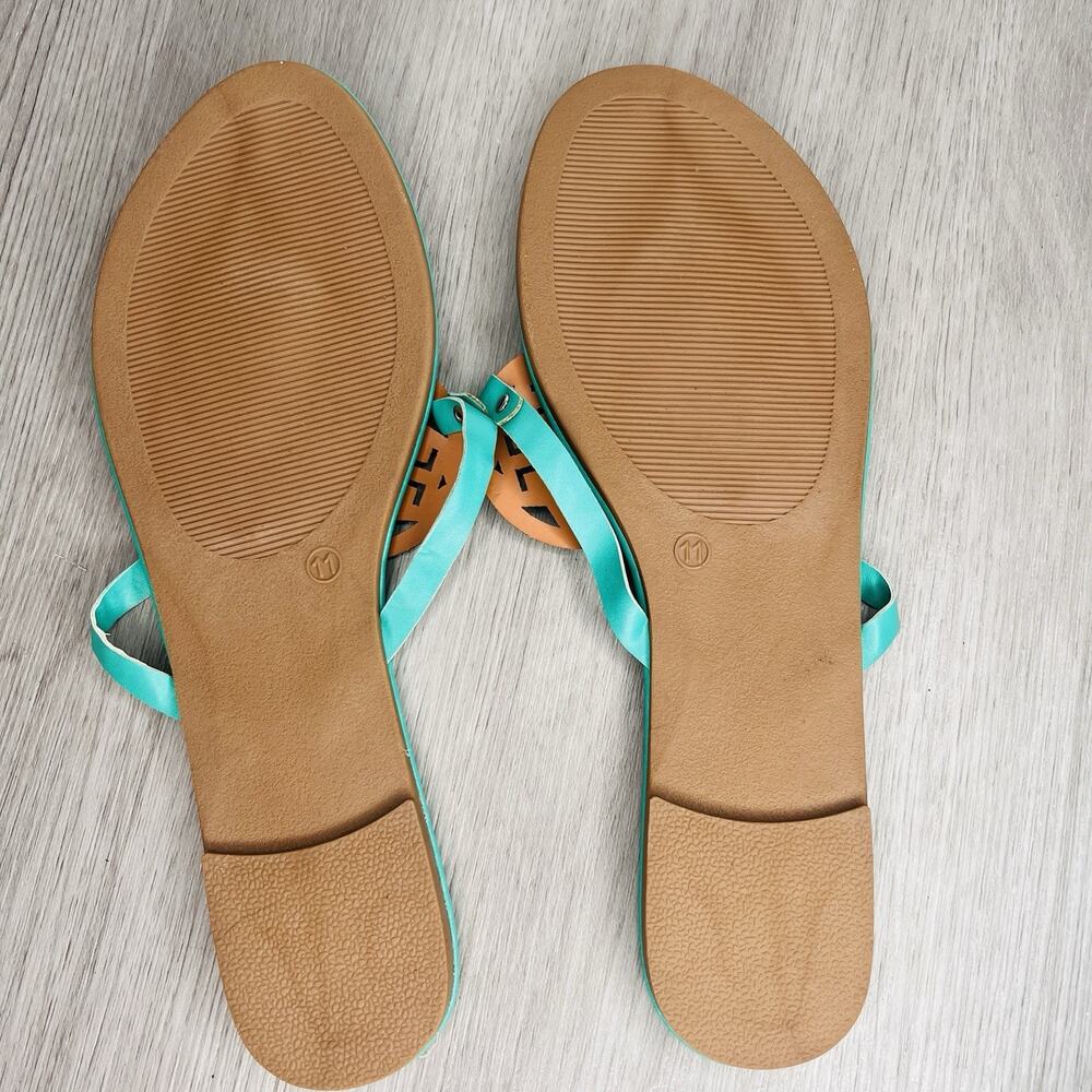 Love 83 Teal Women’s Flat Sandal Flip Flop With Rhinestones Size 11 - Picture 7 of 7